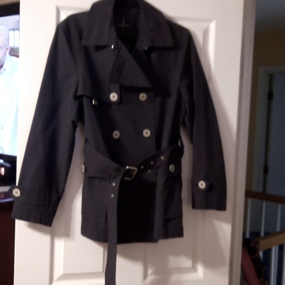 London fog rain coat in black